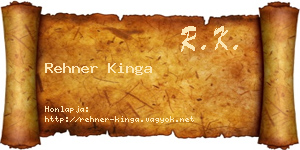 Rehner Kinga névjegykártya